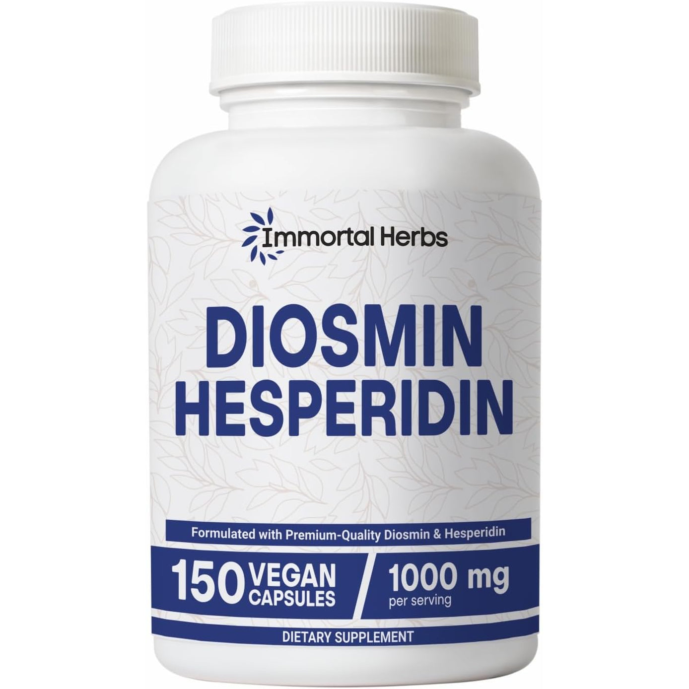 Diosmin Hesperidin 1000Mg Complex, 150 Capsules, Citrus Bioflavonoids Rich Fruit Extract, 100% Vegetarian, Non-Gmo & Gluten Free Diosmin Supplement with Max Strength