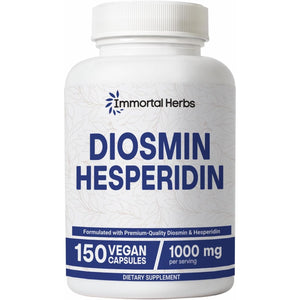 Diosmin Hesperidin 1000Mg Complex, 150 Capsules, Citrus Bioflavonoids Rich Fruit Extract, 100% Vegetarian, Non-Gmo & Gluten Free Diosmin Supplement with Max Strength