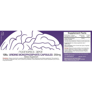 Nootropics Depot | Uridine Monophosphate Capsules | 120 Count | 250Mg