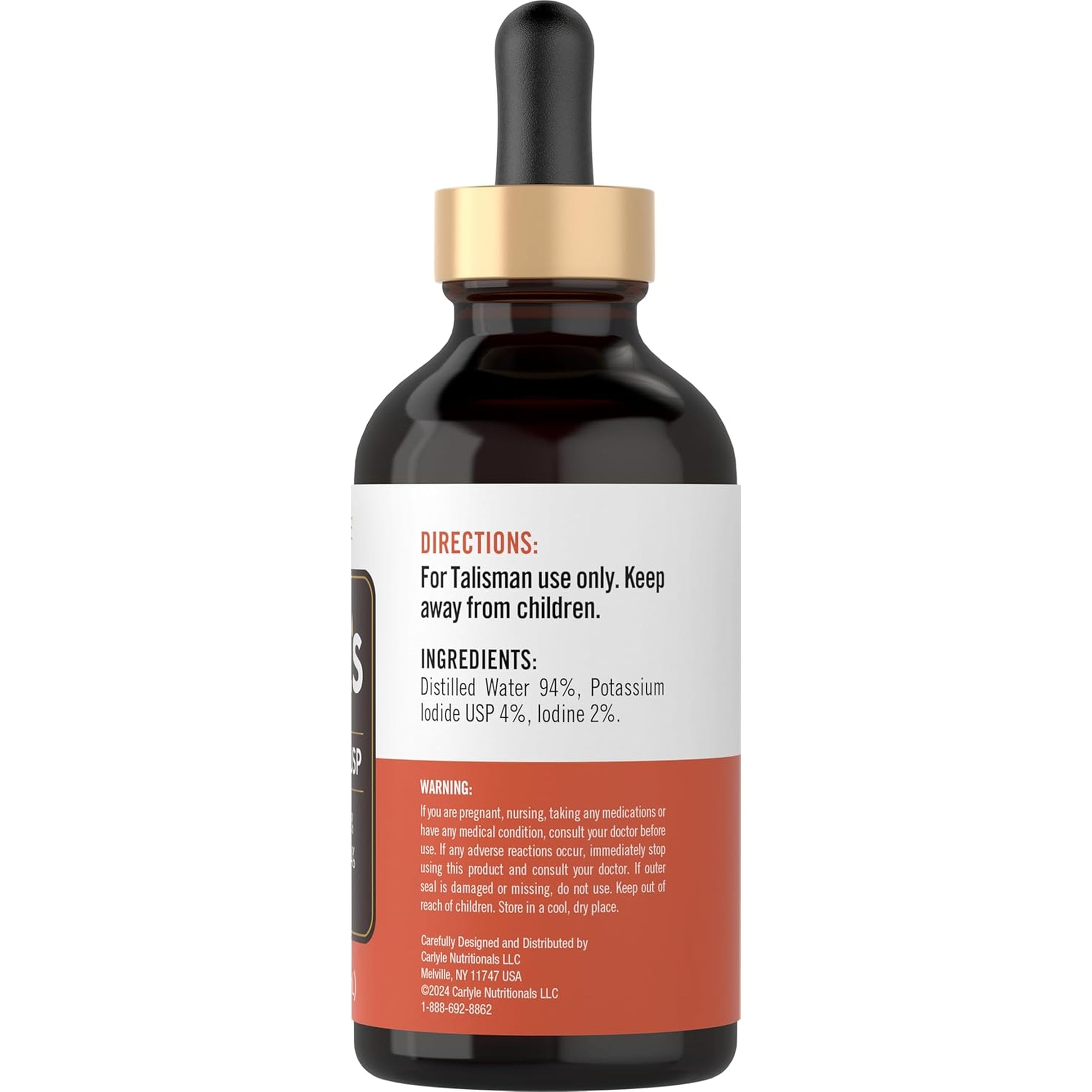 Carlyle Lugols Iodine 2 Percent | 4 Fl Oz (Pack of 1) | Potassium Iodide and Iodine Solution 2% Liquid Drops