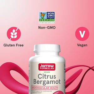 Jarrow Formulas Citrus Bergamot Supplement 500 Mg - 120 Servings (Veggie Caps) - Antioxidant Support for Cardiovascular & Metabolic Health - Dietary Supplement - Vegan Gluten-Free- Use with Qh-Absorb