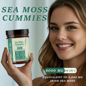 Sea Moss Gummies 16-In-1 with Black Seed Oil, Ashwagandha, 30 Servings, Irish Seamoss Gummies Boosts Immune Support, Wellness and Digestion