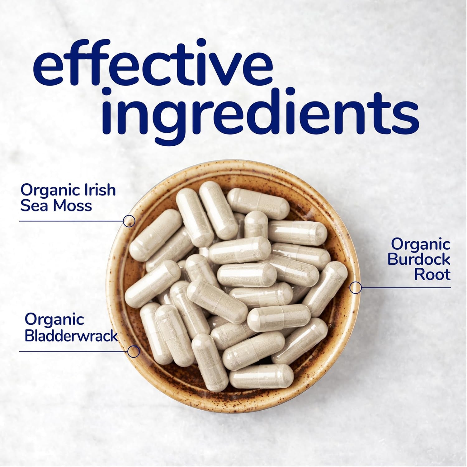 Her Own Irish Sea Moss Capsules, Burdock Root, Bladderwrack, Detox, Metabolism, Immune Support, Skin Health, Natural Joint Support, Nutrient Rich Superfood High in Minerals, 60 Count
