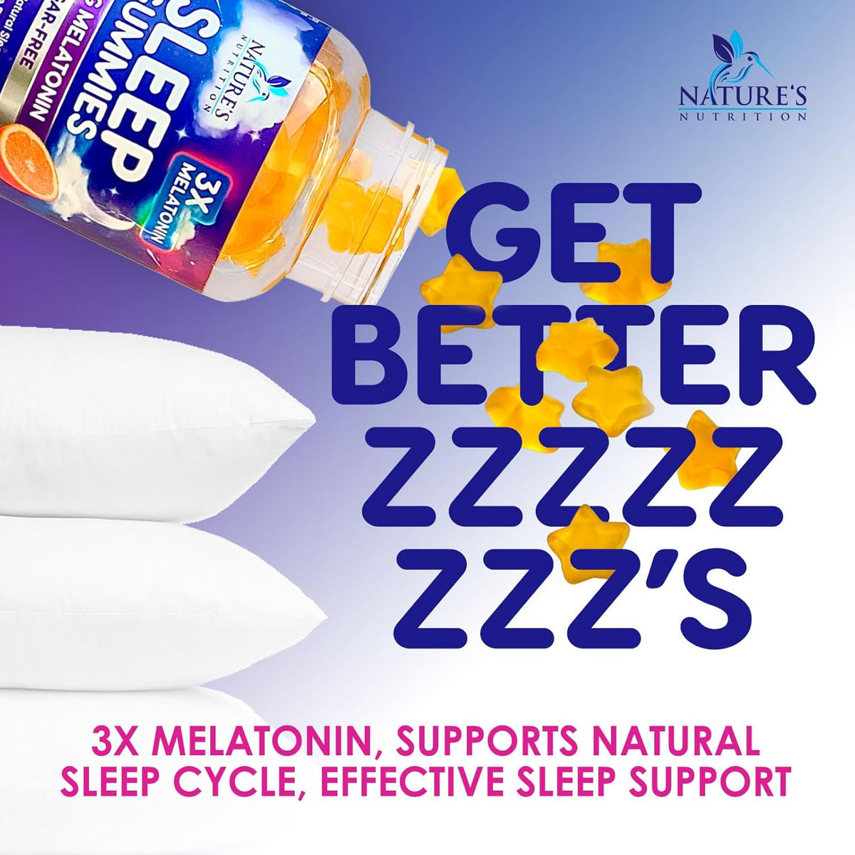Melatonin Sleep Gummies - Melatonin 6Mg per Serving - Sugar-Free Melatonin Gummy for Adults - Extra Strength Sleeping Gummy Supplement - Supports Restful Sleep - Tasty Orange Flavor - 120 Gummies