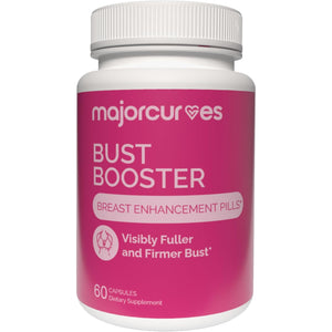 Major Curves Bust Booster Breast Enhancement Pills – Natural Supplement for Breast Growth, Firmness, Fuller Shape, Curvier Bust, Rounder Cleavage, Volume Boost – Made in USA