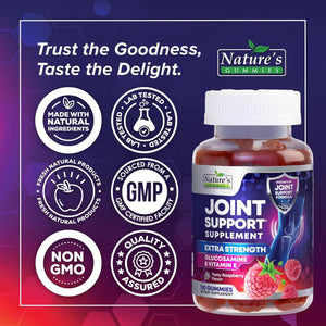 Joint Support Supplement - Extra Strength Glucosamine Gummy Supports Joints Health & Flexibility for Back, Knees, Hands - Natural Vitamin E Immune Support - Best Gummies for Women & Men - 120 Gummies