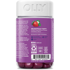 OLLY Max Strength Sleep Gummy, 10Mg Melatonin, L-Theanine, Chamomile, Lemon Balm, Sugar Free, Vegetarian Sleep Aid, Strawberry - 70 Count