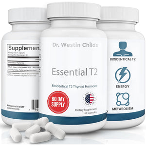 Dr. Westin Childs Essential T2 - T2 Thyroid Support Supplement with Bio-Identical 3,5 Diiodo-L-Thyronine for Hypothyroidism, Hashimoto'S, Thyroidectomy & Rai, Non GMO, 60 Day Supply