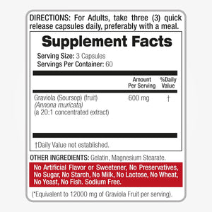 FITO MEDIC'S Lab | Soursop Supplement | Graviola | 180 Capsules | Soursop Graviola Caps