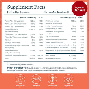 Youtheory High Potency Multi GLP-1 Support - High Absorption Multivitamins - for Immune Support & Bone Health - Gentle on Stomach - Vitamin D, C, Iron & More - 150 Vegetarian Capsules