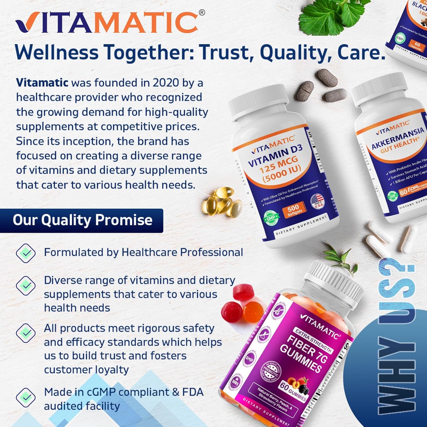 Vitamatic Glucosamine Sulfate Supplement, 1500Mg, 120 Servings, 240 Capsules