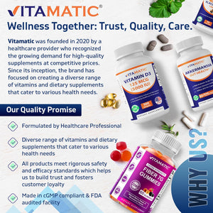 Vitamatic Glucosamine Sulfate Supplement, 1500Mg, 120 Servings, 240 Capsules