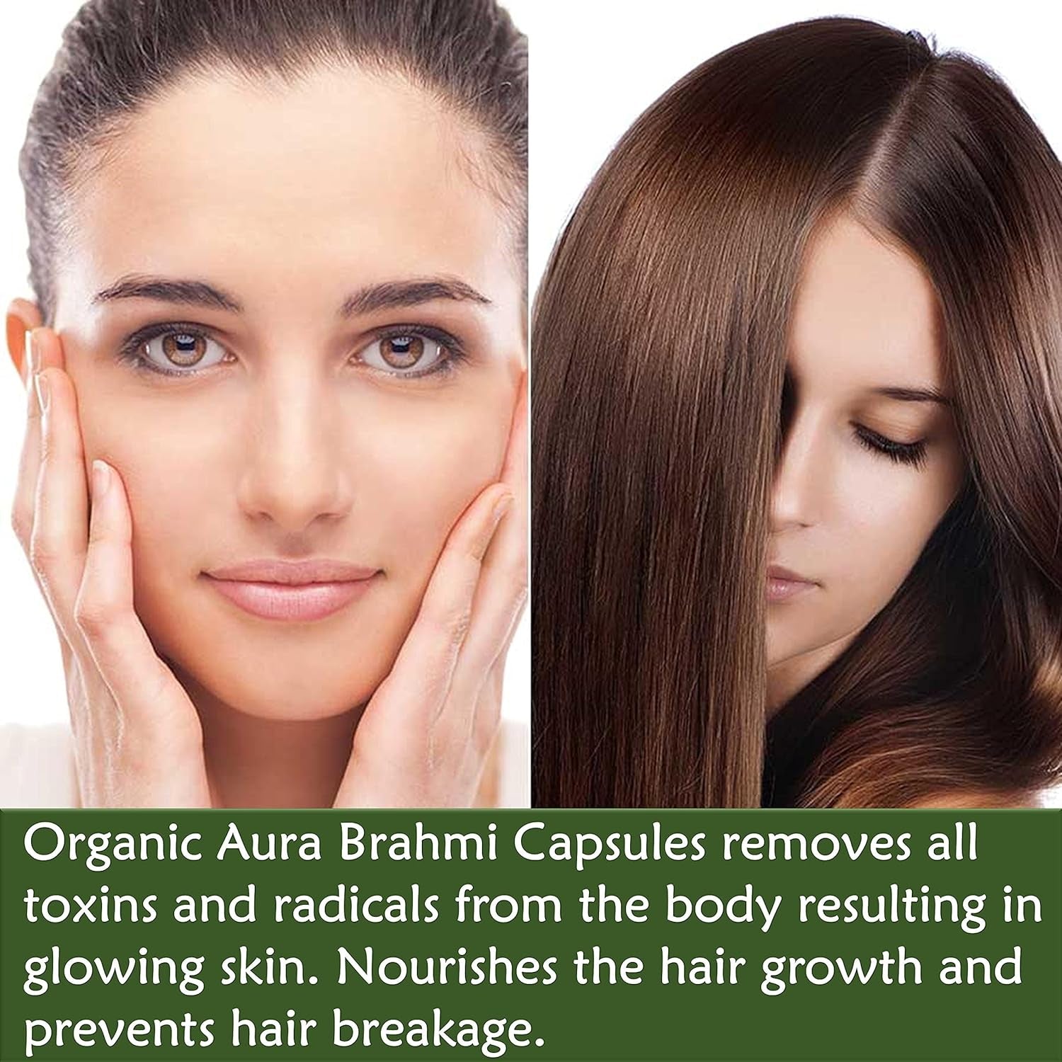 Organic Aura Brahmi Capsules -120 Count. Naturally Strengthens and Boosts Immunity and Memory. Whole Green Superfood. Non GMO - Gluten Free.