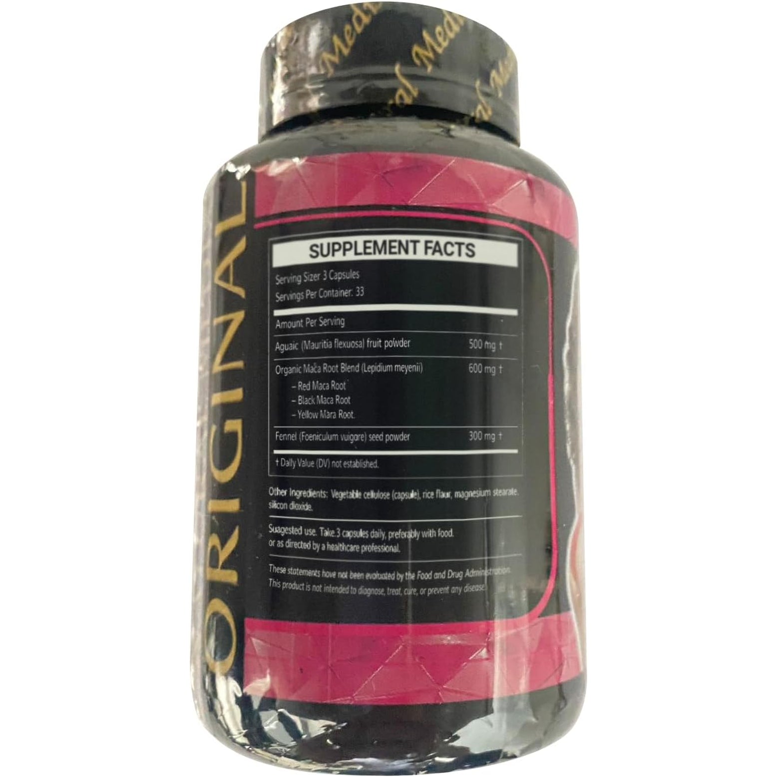 Aguaje Hinojo Maca Triple (Maca Root Supplement) Premium 100 Capsules | Premium Botanical Blend for Feminine Balance & Confidence