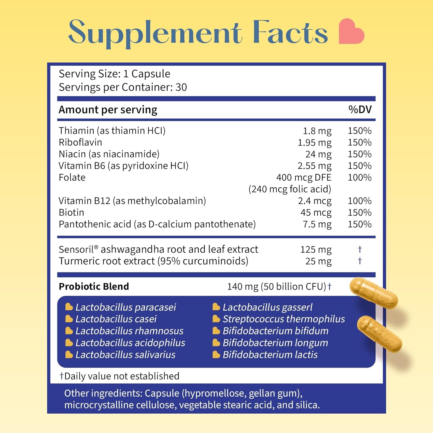 LOVEBUG Complete Mood Probiotic | 10 Clinically Studied Probiotic Strains & Patented Organic Ashwagandha for Cortisol and Serotonin Support | Natural Energy | Adaptogenic Stress-Defense | 30 Count