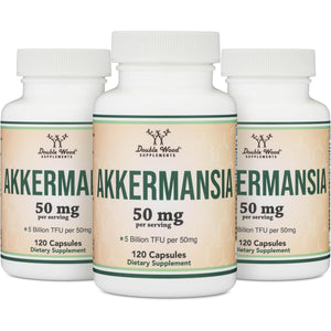 Akkermansia Probiotic and Postbiotic (Increases GLP-1 Production) 120 Capsules, 50Mg per Serving (Third Party Tested to 5 Billion TFU per Serving, 50 Billion CFU per Gram) by Double Wood