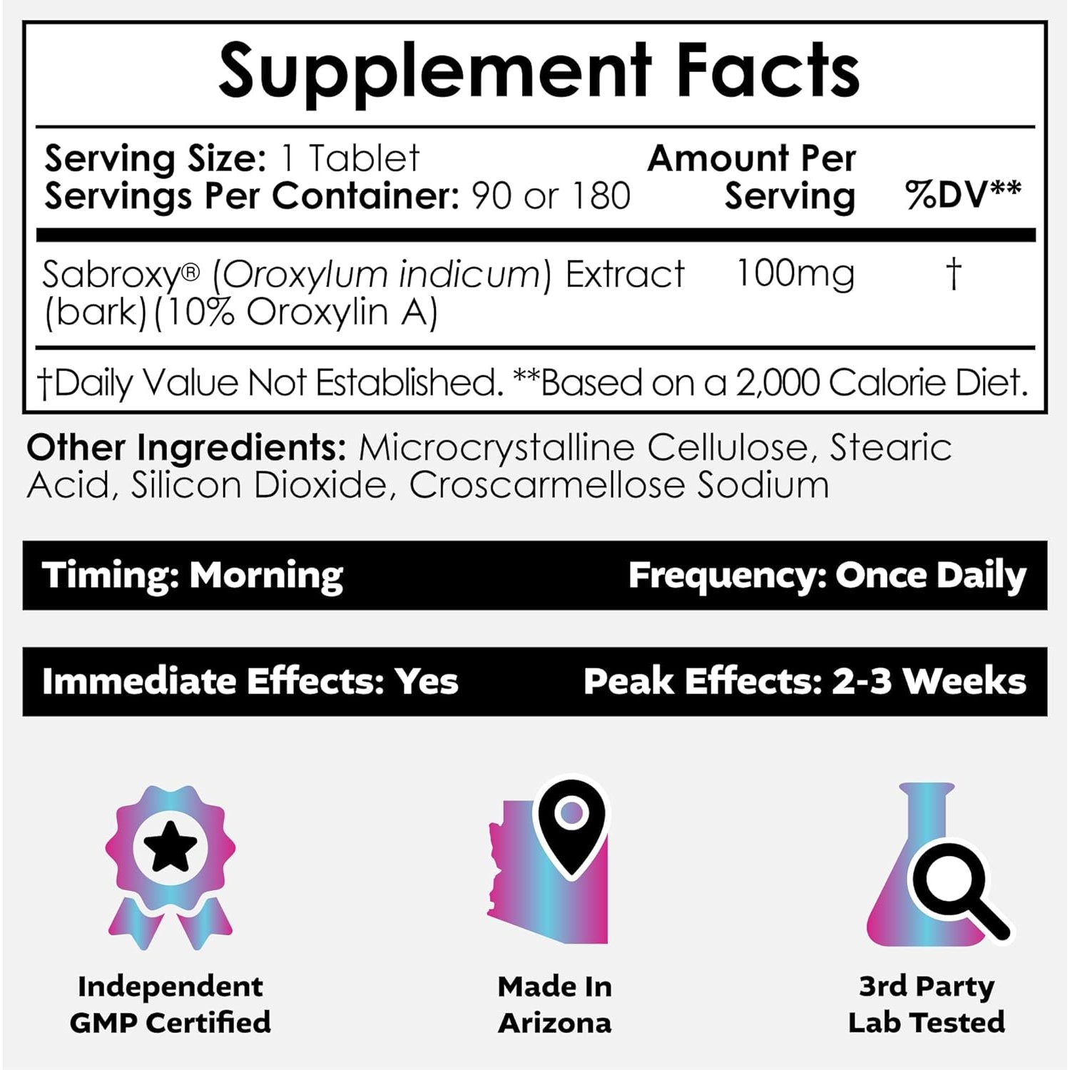 Nootropics Depot Sabroxy® Tablets | 100Mg | 90 Count | Minimum 10% Oroxylin-A | Oroxylum Indicum | May Help Promote Focus & Motivation | May Help Promote Cognitive Function