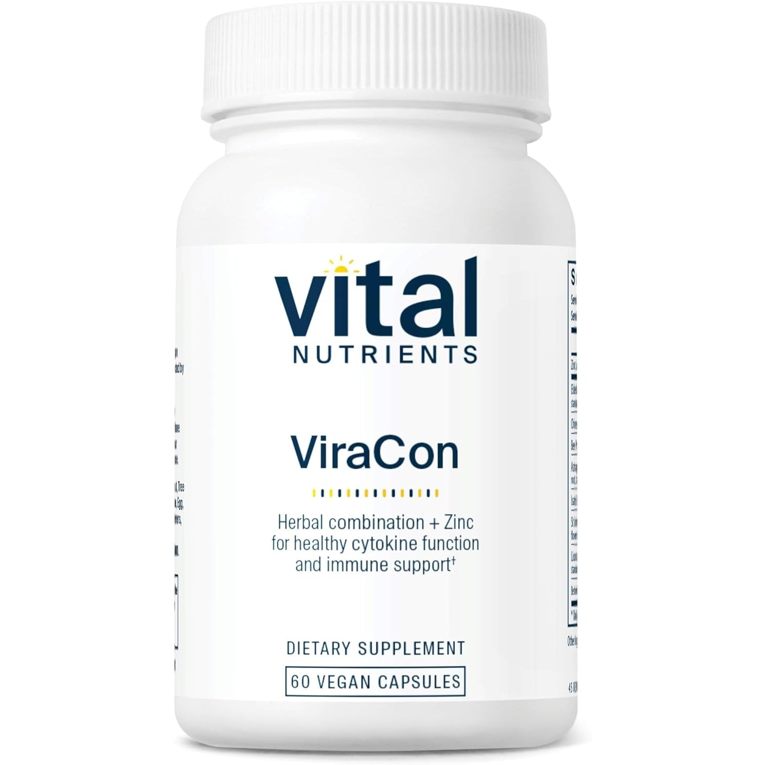 Vital Nutrients Viracon - Vegan Immune Support Supplement* - Zinc, Elderberry, Licorice Root Extract, & Other Herbs for Comprehensive Immune Support - Gluten, Dairy, Soy Free - Non-Gmo - 60 Capsules