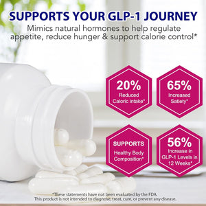 GLP 1 Supplement, 120 Capsules GLP-1 Probiotic for Appetite Regulate & Gut Health, Reduce Hunger & Cravings for Digestive, Promote GLP-1 Production & Support Weight Management, Vegan for Women & Men