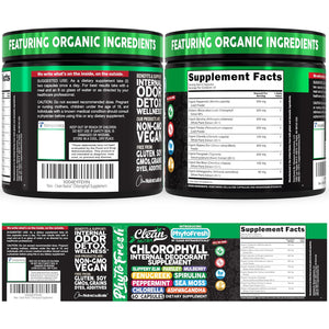 Clean Nutra Chlorophyll Capsules Supplement Internal Deodorant Peppermint, Sea Moss, Parsley, Chlorella, Spirulina, Slippery Elm, Ashwagandha, Phytofresh Greens Detox Pills