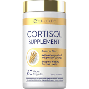Carlyle Cortisol Supplement | 60 Vegan Capsules | Ashwagandha & Magnesium Complex | Non-Gmo, Gluten Free