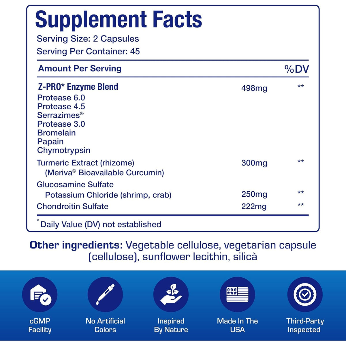 Nutra Disc & Joint Support Supplement - Clinically Formulated Restorative Cartilage Ligament and Tendon Supplement with Patented Meriva Curcumin & Glucosamine and Chondroitin for Adults - 90 Servings