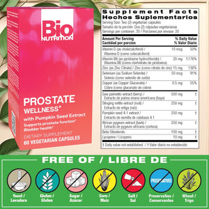Bio Nutrition Prostate Wellness with Pumpkin Seed Extract 60 Capsules
