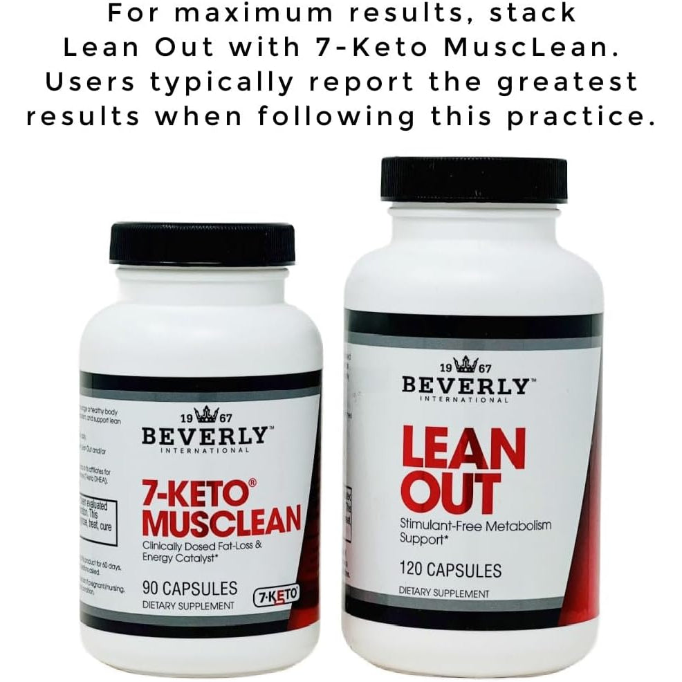 Beverly International Lean Out 120 Caps. Fat Burner with Metabolic Support. Lipotropics. Choline, Carnitine, Chromium. Stimulant-Free Belly Fat Burner. Get Leaner. Use AM & PM, Stackable Diet Pills.