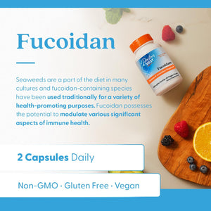 Doctor'S Best Fucoidan Supplement for Men & Women - Fucoidan Extract Capsules from Seaweed, Immune Health & Antioxidant Support, 600 Mg per Serving, Gluten Free, Non-Gmo, Vegan - 60 Veg Caps