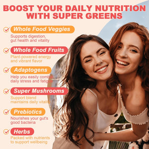 10G Fiber Gummies for Adults with Probiotics, Sugar Free Fiber Supplement with Organic Super Greens & Digestive Enzymes, Supports Gut Health, Energy & Regularity, Vegan, 120 Count