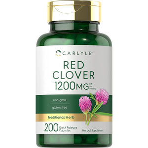 Carlyle Red Clover Capsules | 200 Count | Trifolium Pratense | Red Clover Blossom Extract Supplement | Non-Gmo, Gluten Free