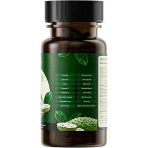 Serene Herbs 17-In-1 Sea Moss Capsules with Irish Seamoss, Black Seed Oil, Ashwagandha, Turmeric & Bladderwrack - Advanced Immunity, Energy & Gut Support - Natural Herbal Supplement - 60 Count