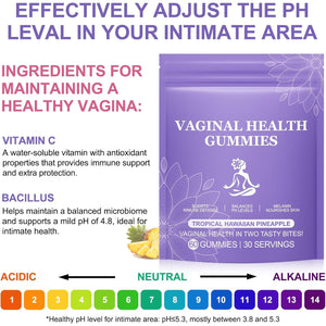 Premium Feminine Balance Gummies,Vital Vaginal Probiotics Source Feminine Gummies,Pineapple Flavor for Women Ph,For Women of All Ages - Probiotics for Digestion, Gut Health, Immune Support