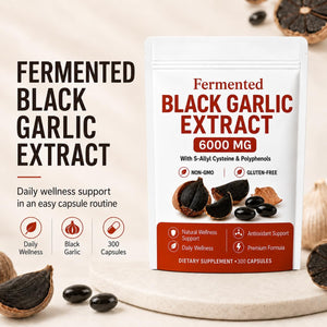 LANURAL Fermented Black Garlic Extract Capsules, 300 Softgels