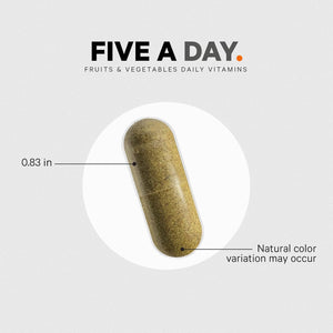 Codeage Instantfood Five a Day – Fruits & Vegetables Capsule Supplement – Whole Food Phytonutrients – 15 Fruits and Veggies Blend - Vegan, Non-Gmo – 30 Capsules