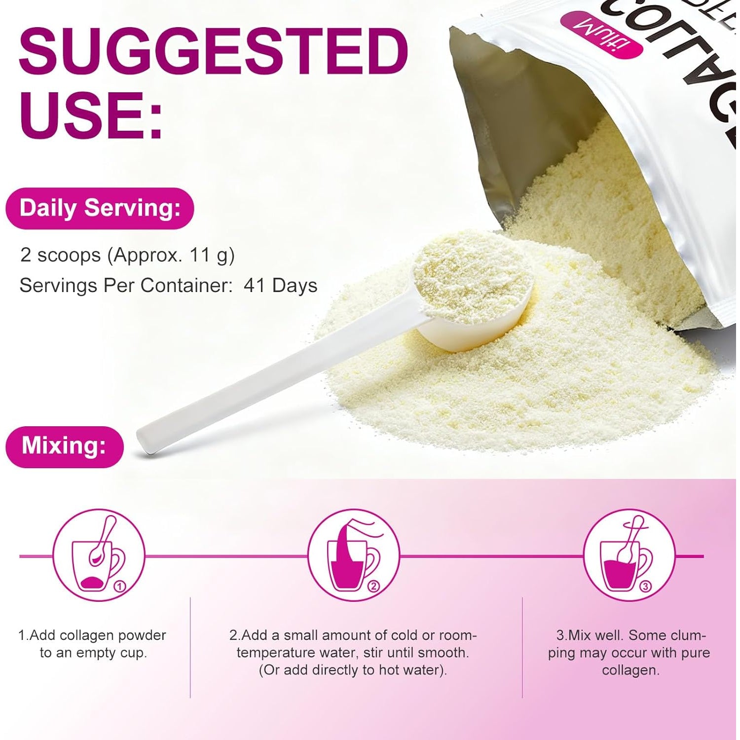 Multi Collagen Peptides Powder,Type I, II, III, V, X,With Biotin,Vitamin C,Hyaluronic Acid,Supports Healthy Joint, Hair, Skin & Nail Support,Grass-Fed, Non-Gmo,16Oz