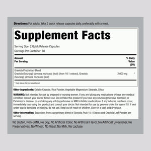 Piping Rock Graviola Soursop Capsules |120 Count | Leaf Supplement | Concentrated Herbal Fruit Extract | Non-Gmo, Gluten Free
