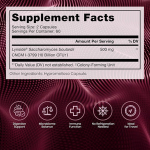 Saccharomyces Boulardii Probiotics 10 Billion CFU Made in USA | No Fillers Patented Strain: Lynside CNCM I-3799 Probiotics for Men and Women | Pure Therapro Rx, Pharma Grade 120 Count