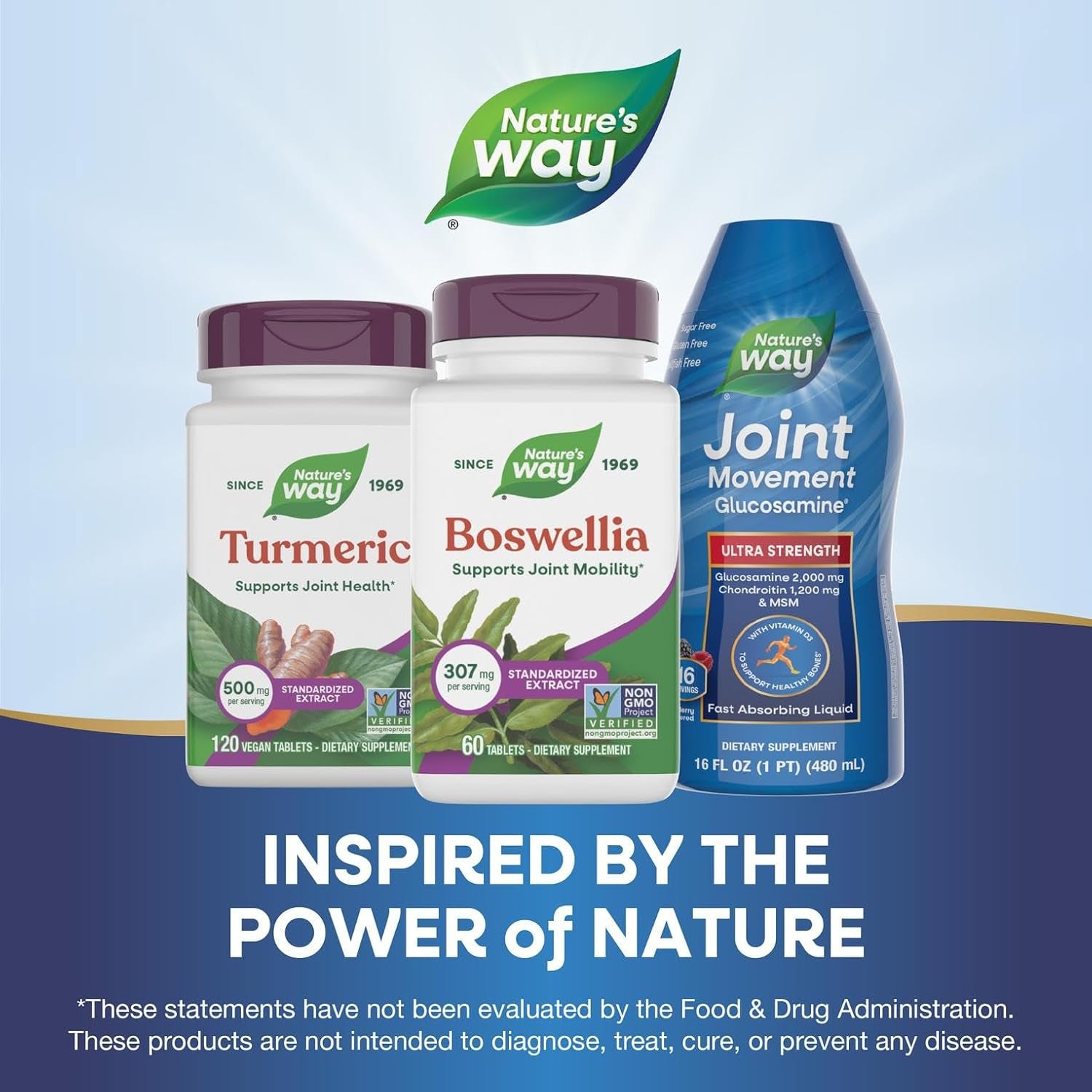 Nature'S Way Boswellia Standardized Extract, Supports Joint Mobility*, 307 Mg Boswellia Serrata Extract per Serving, Frankincense Supplement, Gluten Free & Vegan - 60 Tablets (Packaging May Vary)