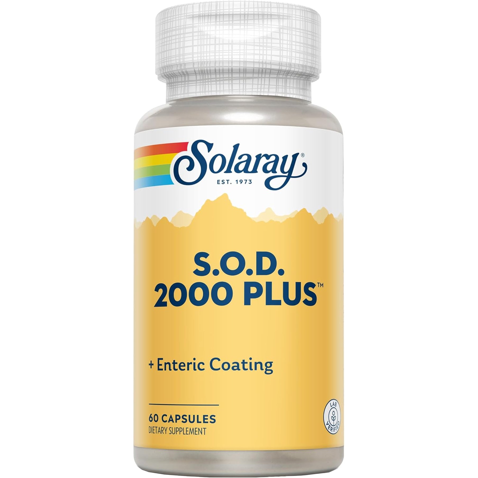 SOLARAY S.O.D. 2000 plus - Superoxide Dismutase (SOD) and Catalase Antioxidant Supplement, Wellness Support - W/Green Tea Extract, Calcium, Rosemary, Grape Seed Extract, 60-Day Guarantee, 100 Servings