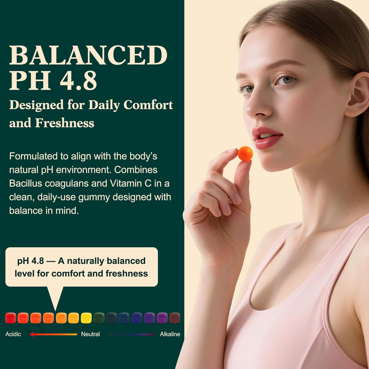Probiotic Gummies for Women - Support for Feminine Wellness, Ph Balance, Probiotic Formula, Gluten-Free, Vegan, Tropical Pineapple Flavor, 60 Gummies (30 Servings)