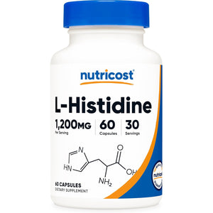 Nutricost L-Histidine Supplement (1,200Mg) 60 Capsules - Gluten-Free, Gmo-Free, 30 Servings