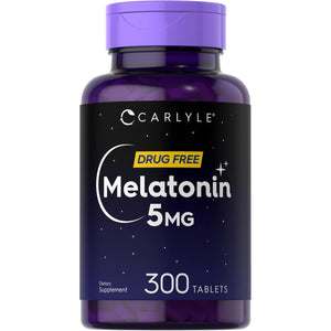 Carlyle Melatonin 5Mg | 300 Tablets | Drug Free Supplement | Vegetarian, Non-Gmo, Gluten Free