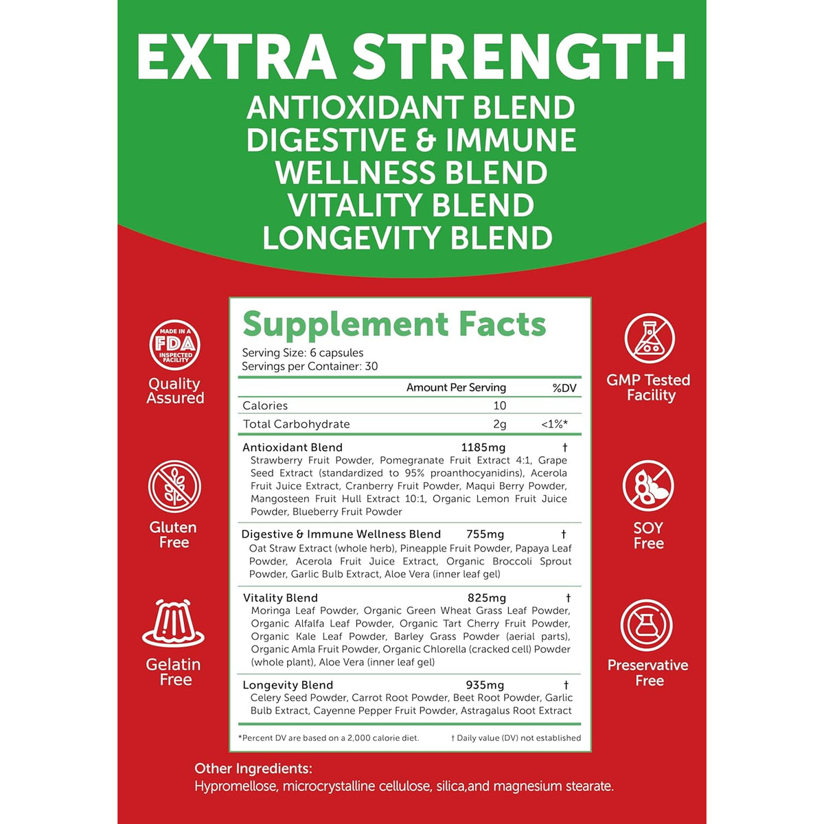 Lunakai USA Made Superfood Fruits & Veggies Supplement - All-In-One with 4 Blends & Scented Capsules, 180Ct Super Veggie Capsules for Adults