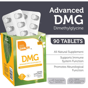 Zahler DMG 500Mg - DMG Dimethylglycine Supplement for Endurance & Immune System Support - DMG Supplements with Amino Acid Glycine - Nootropic Brain Supplement - Kosher 1 a Day Tablets 90 Count