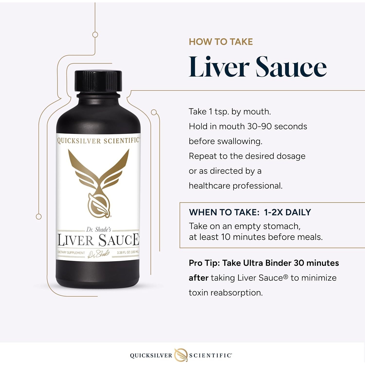 Quicksilver Scientific Liver Sauce - Liposomal Liver Detox with DIM, Quercetin, Lipoic Acid, Milk Thistle and Dandelion Root Supplement - Supports Bile & Toxin Momentum (100 Ml / 3.38 Oz)