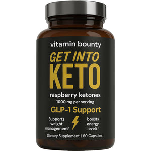Vitamin Bounty Premium Raspberry Ketones Supplement - Keto Pills for Weight Loss - Promotes Ketosis & Metabolism Support - Keto Diet Aid - Energy Boost for Women & Men - 60 Capsules