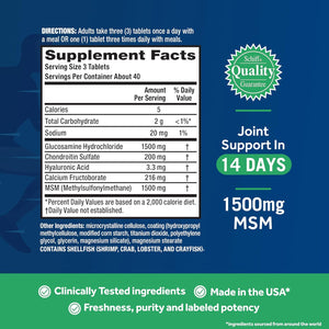 Move Free Advanced Glucosamine Chondroitin MSM Joint Support Supplement, Supports Mobility Comfort Strength Flexibility & Bone - 120 Tablets (40 Servings)*