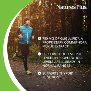 Naturesplus Herbal Actives Gugulipid, Extended Release- 1000 Mg, 2.5% Guggulsterones - 30 Vegan Tablets - Ayurvedic Botanical Supplement - Vegetarian, Gluten-Free - 30 Servings
