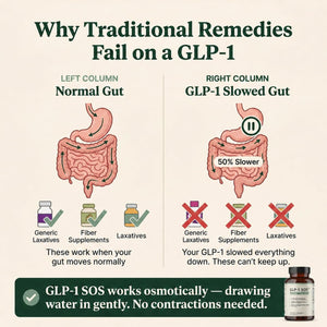 GLP-1 SOS™ Digestive Support for Ozempic Wegovy Mounjaro Users – Constipation, Sulfur Burps, Fatigue – Magnesium, Ginger, Probiotics, B12 – 60 Capsules